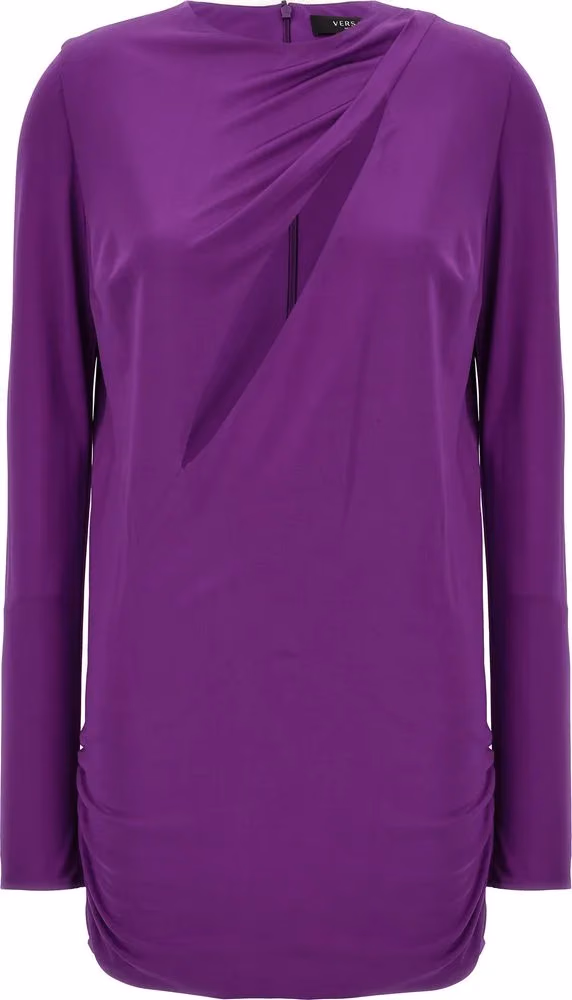 Versace Purple Viscose Short Dress