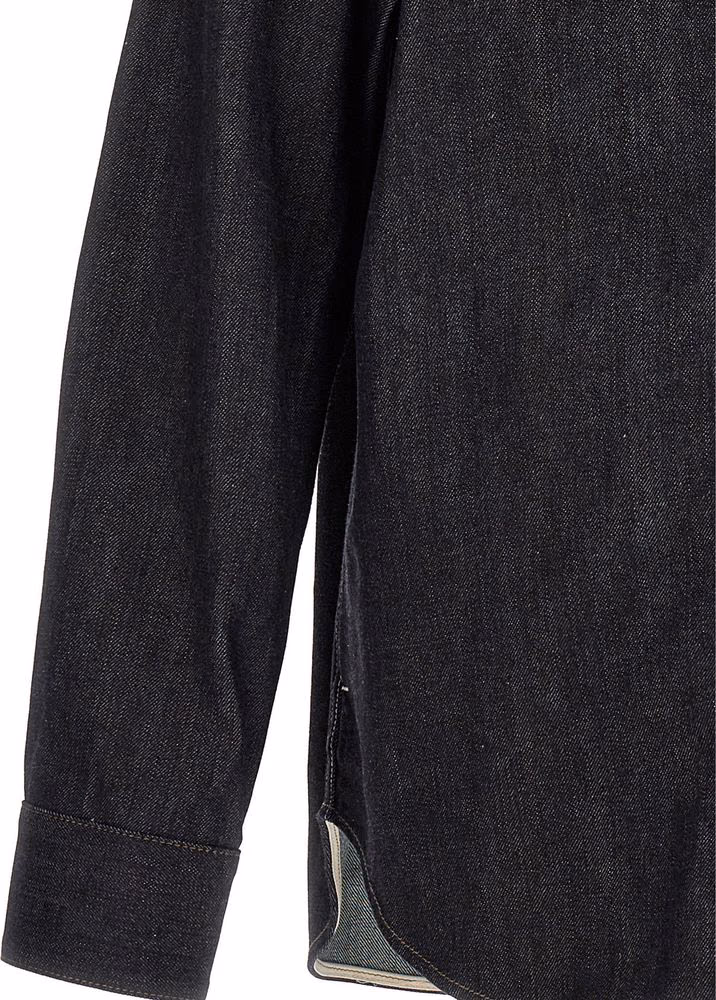 Jil Sander Blue Cotton Blouse