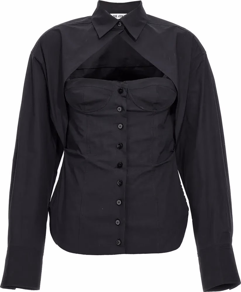The Attico Black Cotton Blouse