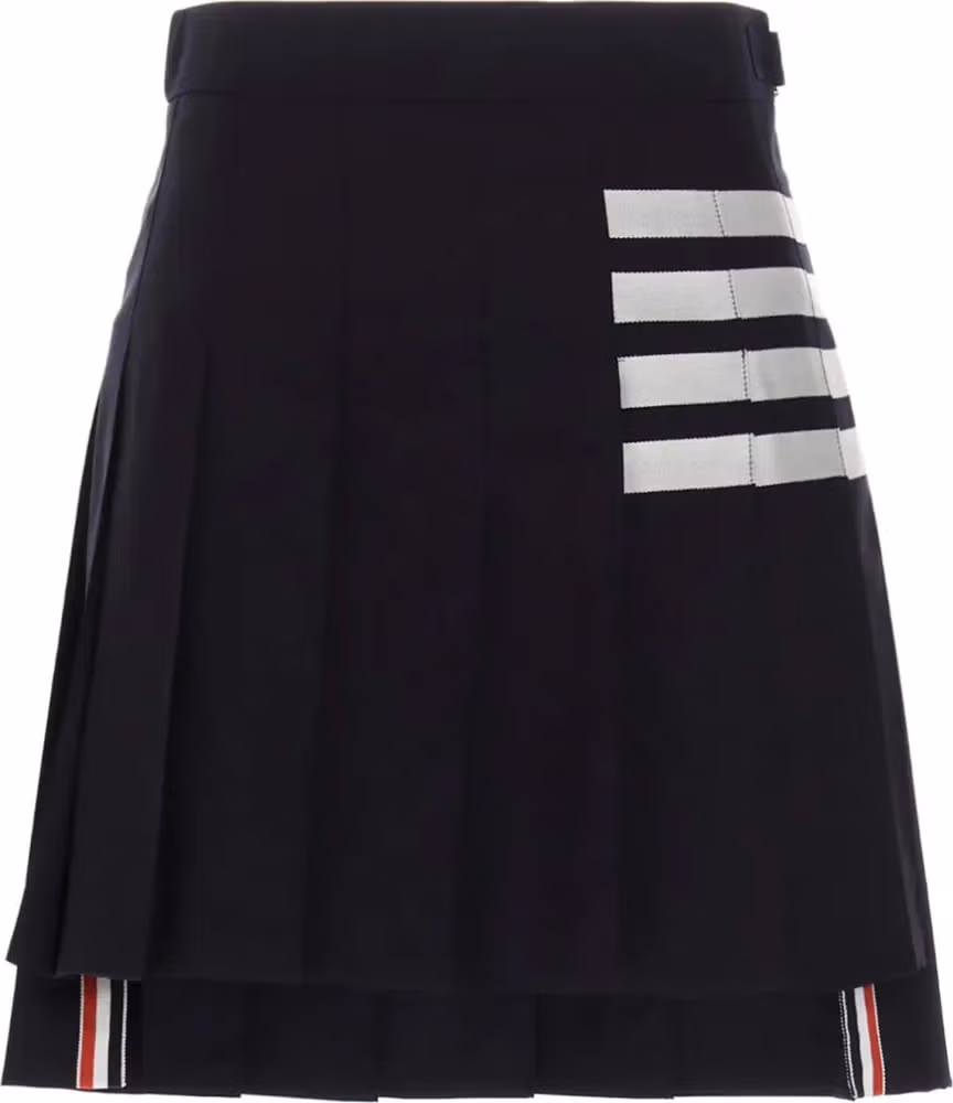 Thom Browne Blue Wool Long Skirt