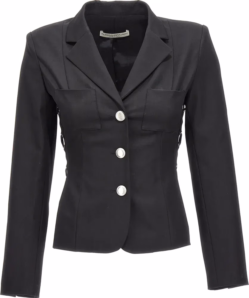 Alessandra Rich Black Wool Blazer