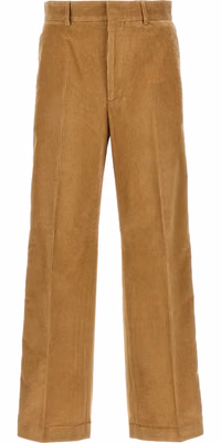 Beige Cotton Casual Pants