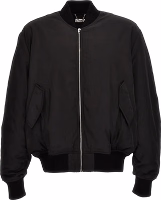 Black Polyester Bomber