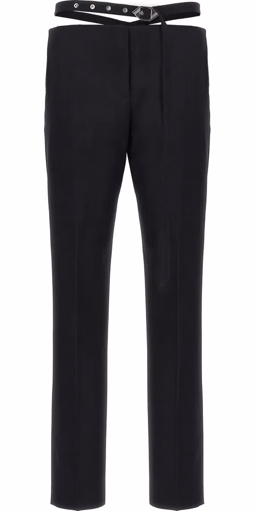 The Attico Black Virgin Wool Dress Pants