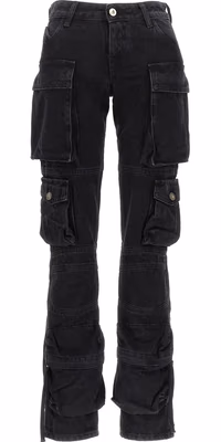 Black Cotton Cargo Pants