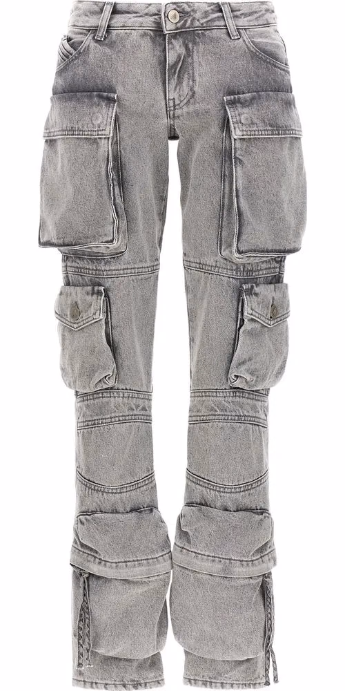 The Attico Gray Cotton Cargo Pants