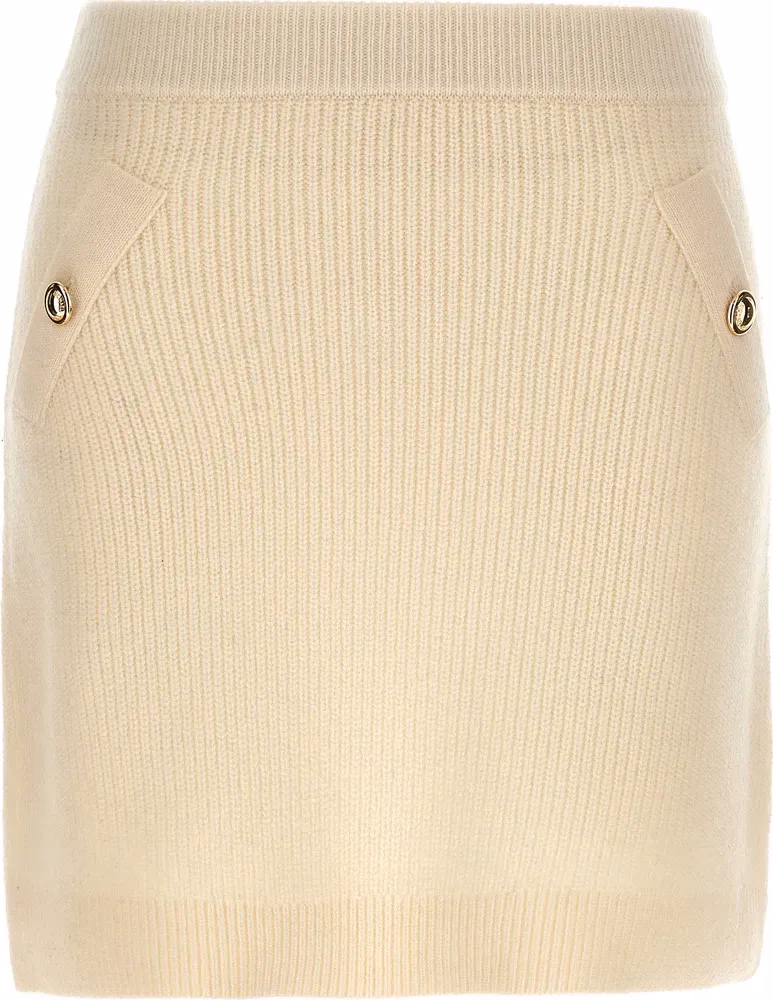 Michael Kors White Wool Long Skirt