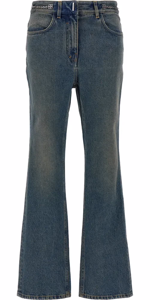 Givenchy Blue Cotton Bootcut Jeans