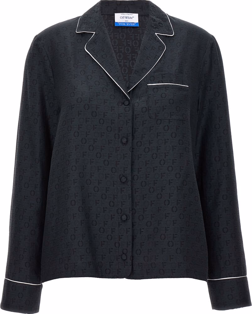 Off-White Black Silk Blouse
