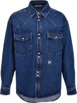 Blue Polyester Denim Jacket