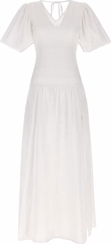 LE TWINS White Cotton Long Dress