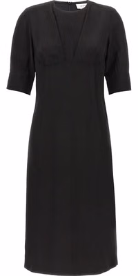 Black Viscose Midi Dress