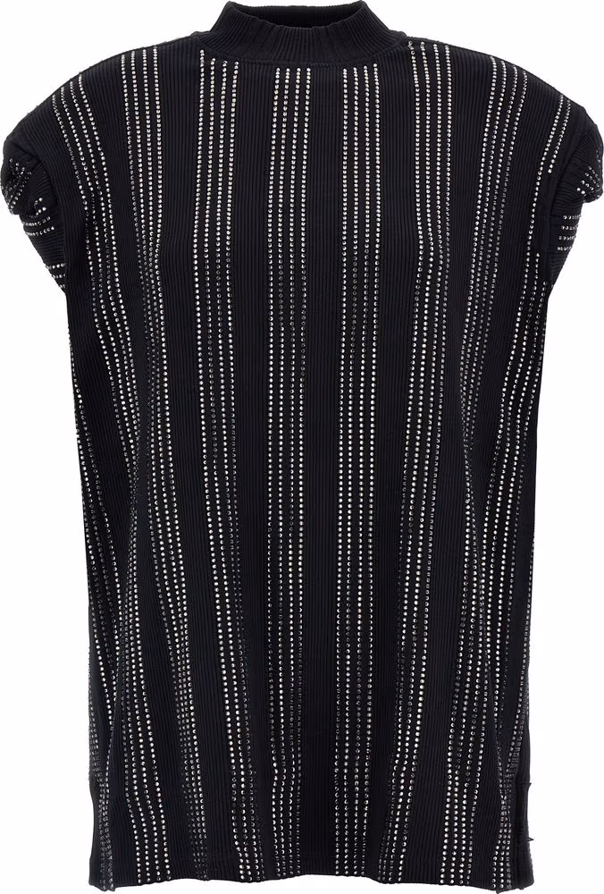The Attico Black Cotton Short Dress