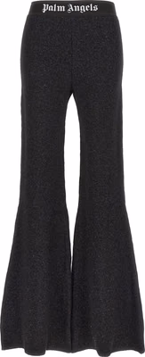Black Viscose Flared Pants
