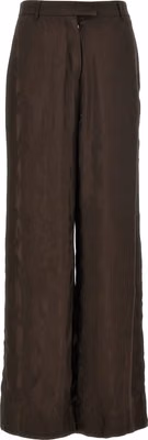 Brown Viscose Casual Pants