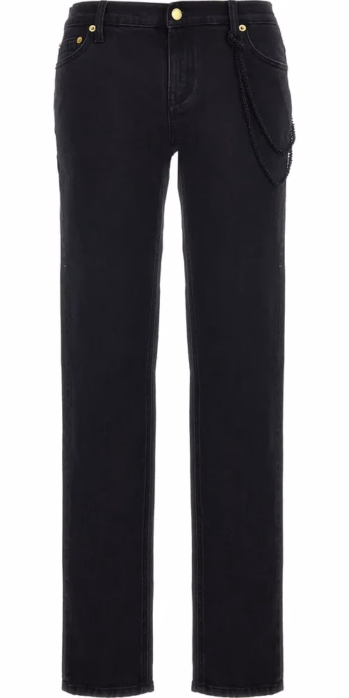 Darkpark Black Cotton Straight-Leg Jeans