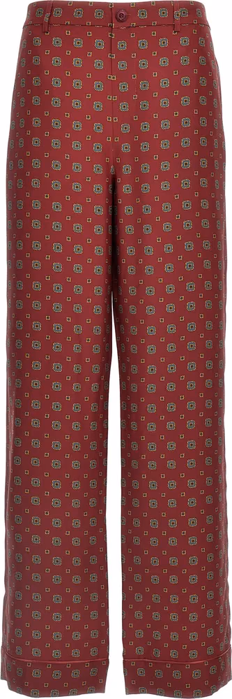 Moschino Bordeaux Silk Casual Pants
