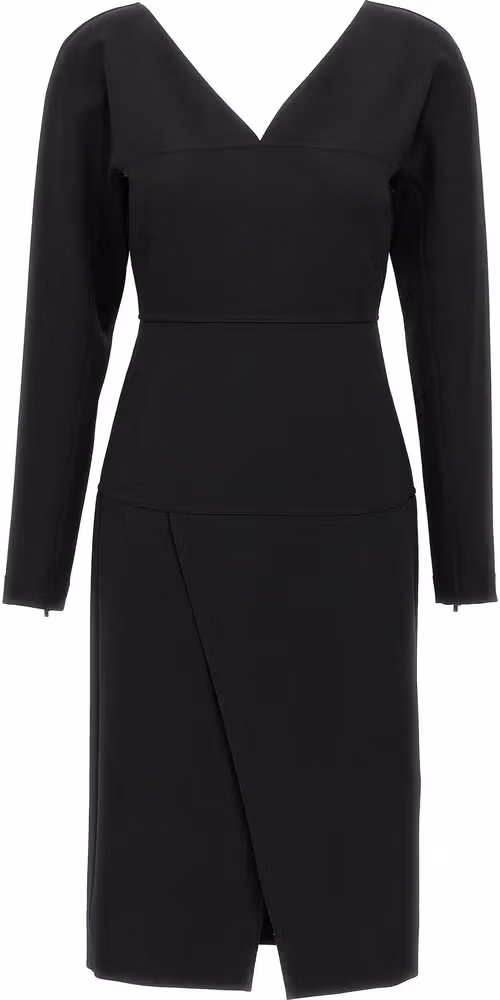 Fendi Black Viscose Midi Dress