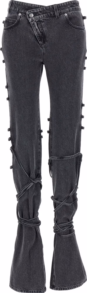Alexander McQueen Black Cotton Flared Jeans