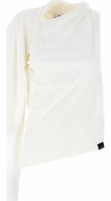 White Cotton Long Sleeve T-Shirt