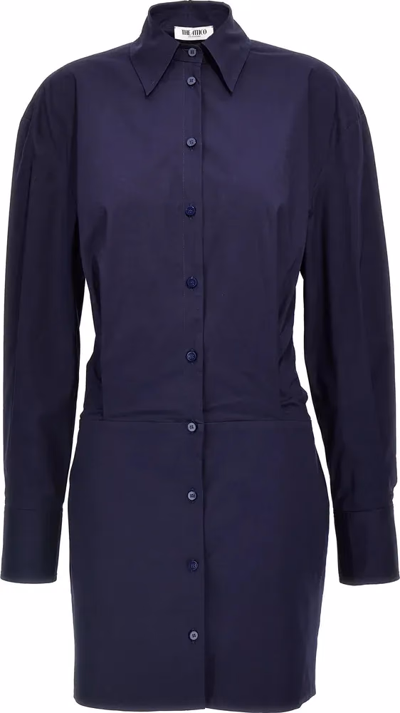 The Attico Blue Cotton Short Dress
