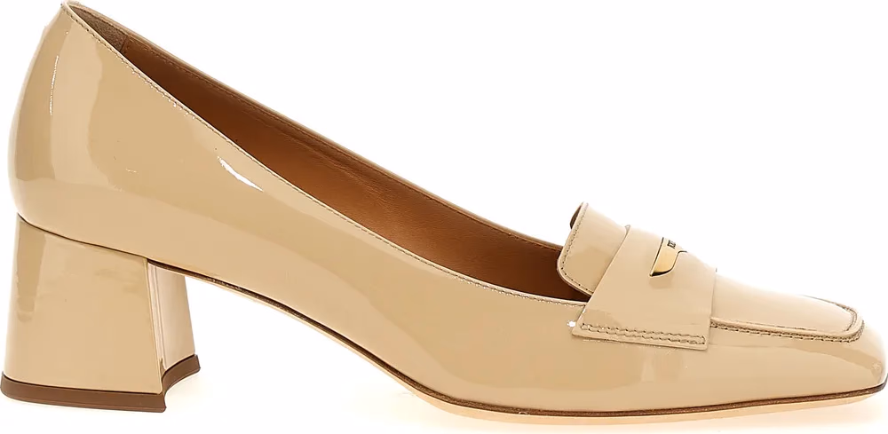 Tod's Beige Calfskin Mid Heel Pumps