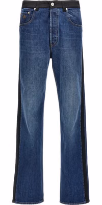 Blue Cotton Straight-Leg Jeans