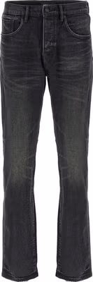 Black Cotton Straight-Leg Jeans