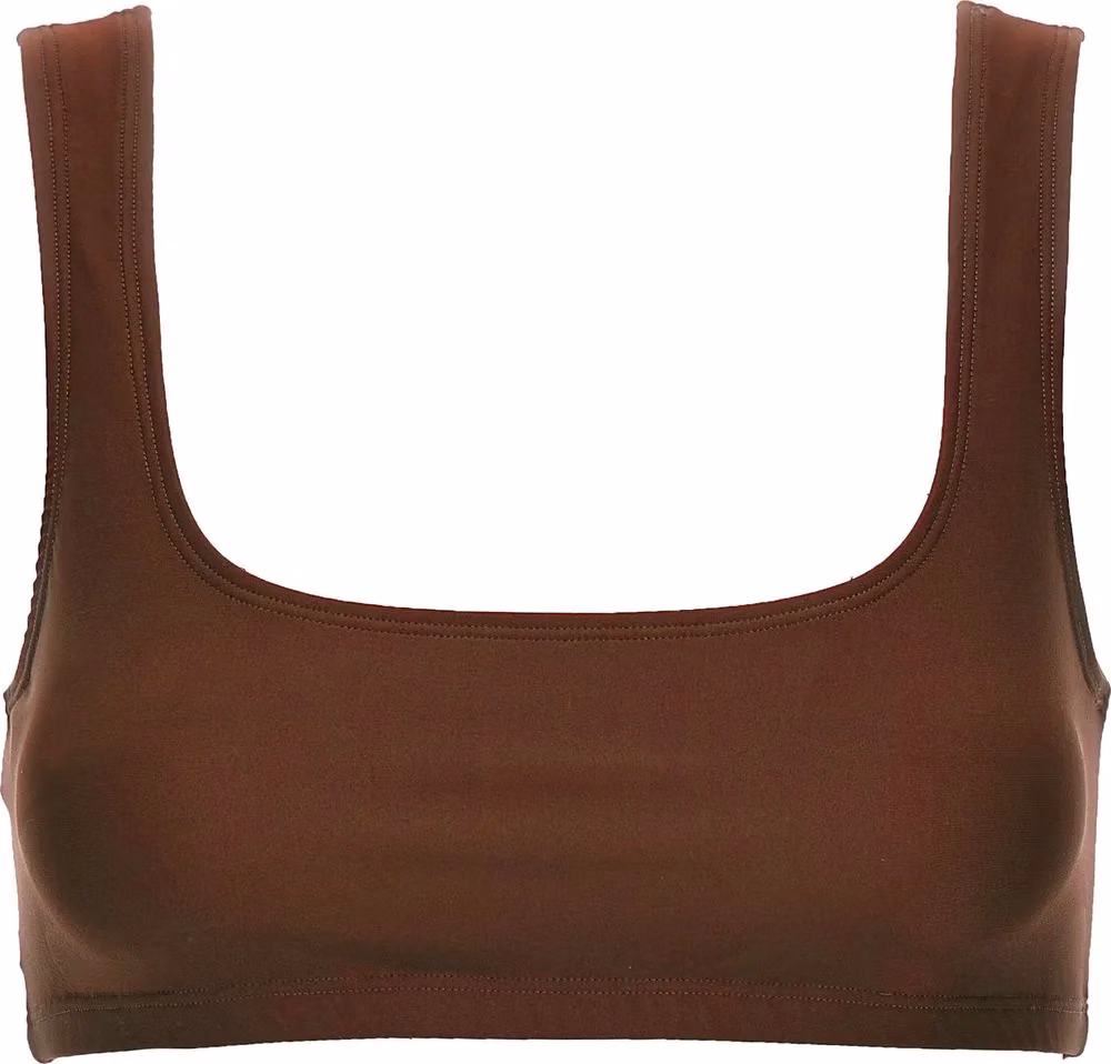 The Andamane Brown Polyamide Tank Tops