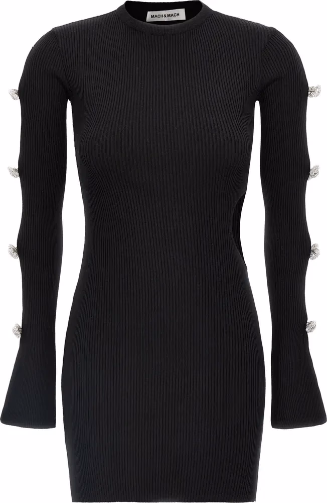MACH & MACH Black Viscose Short Dress