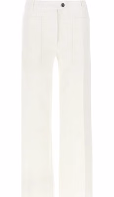 White Cotton Straight-Leg Jeans