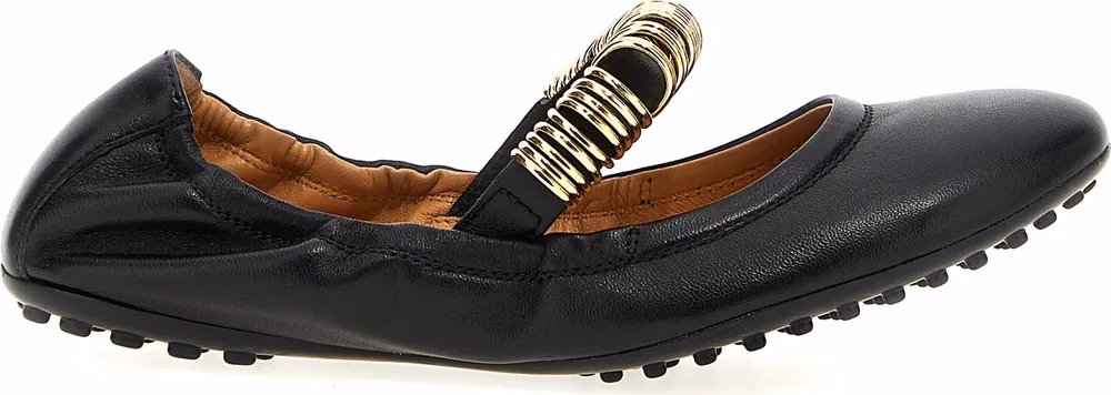 Tod's Black Lamb Leather Ballet Flats