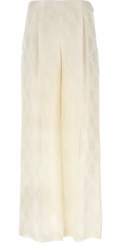 Fendi White Silk Casual Pants