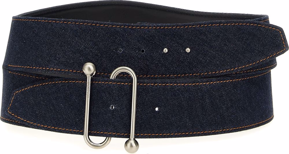 Sportmax Blue Cotton High-Waist Belt