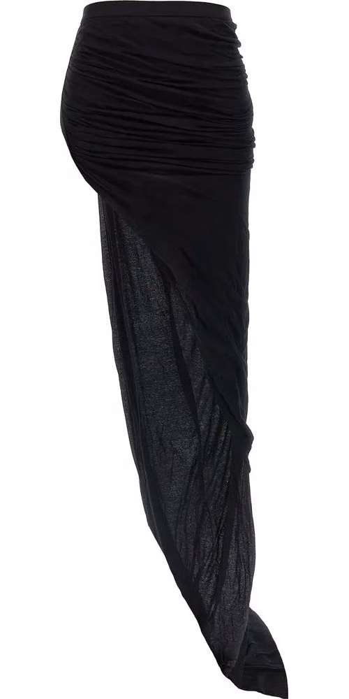 Rick Owens Black Cotton Mini Skirt