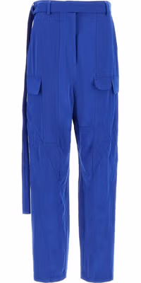 Blue Lyocell Cargo Pants