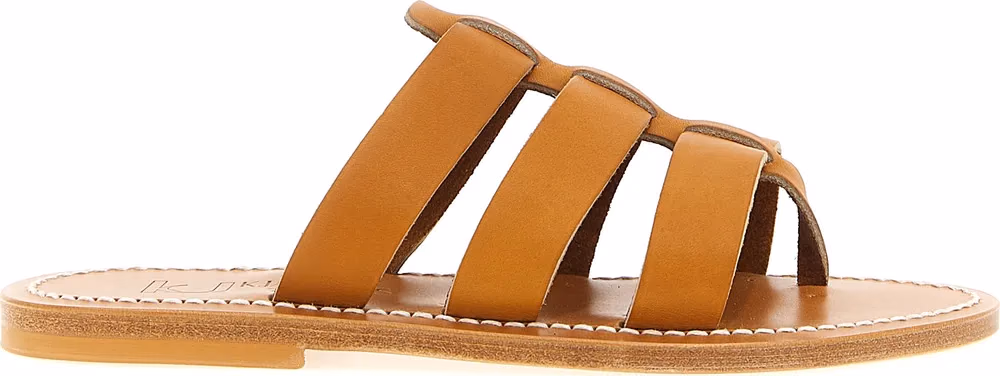 K.JACQUES SAINT TROPEZ Beige Cowhide Slides