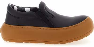 Black Leather Chunky Sneakers