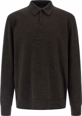 Brown Wool Polo Shirt
