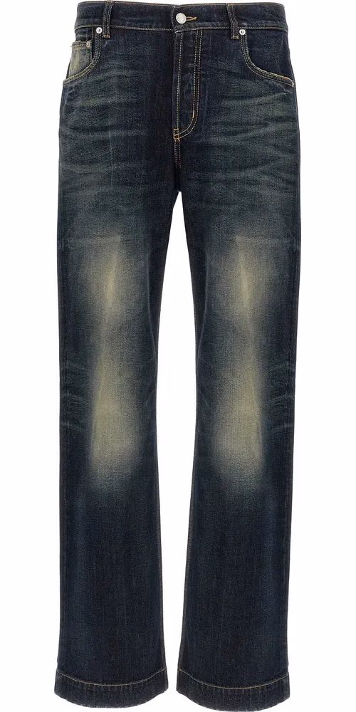 Alexander McQueen Blue Cotton Jeans Denim