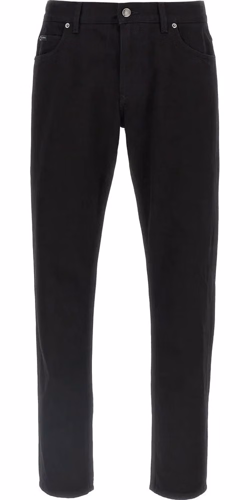 Dolce & Gabbana Black Cotton Straight-Leg Jeans