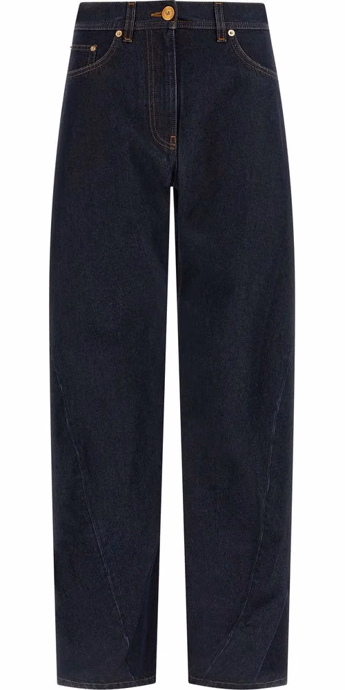Versace Blue Cotton High-Waisted Jean
