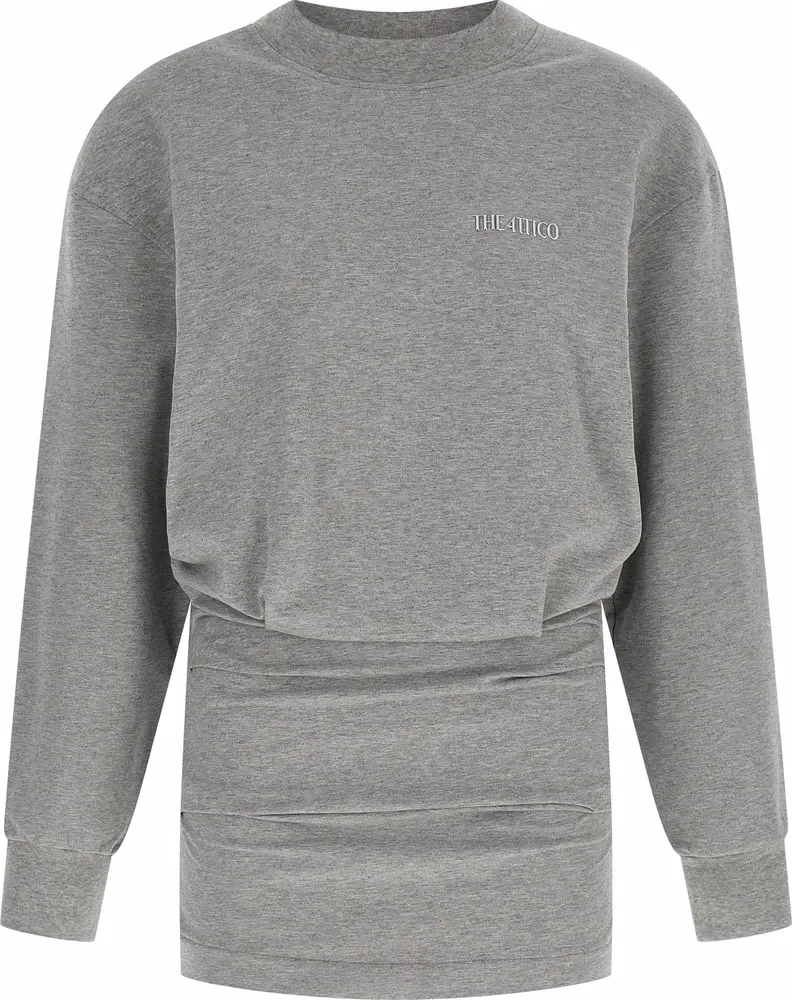 The Attico Gray Cotton Short Dress