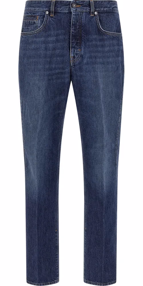 Givenchy Blue Cotton Straight-Leg Jeans