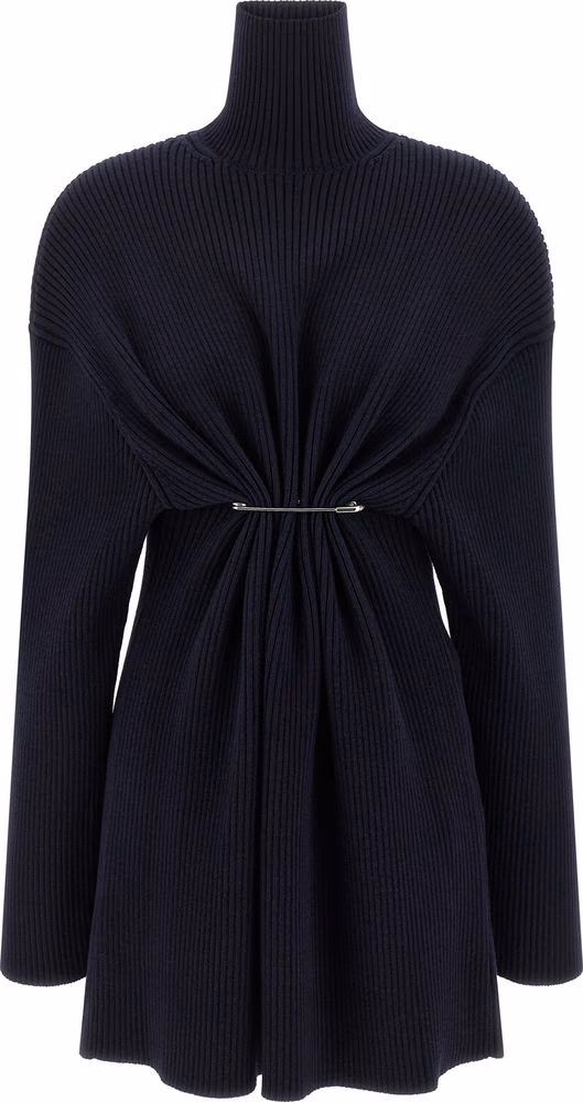 Balenciaga Blue Wool Short Dress
