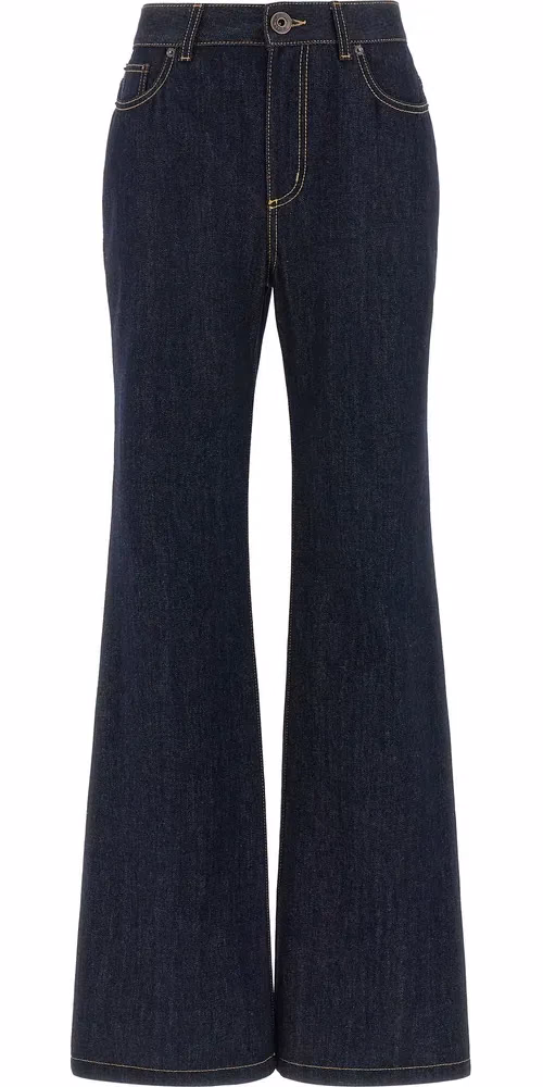 Alexander McQueen Blue Cotton Flared Jeans