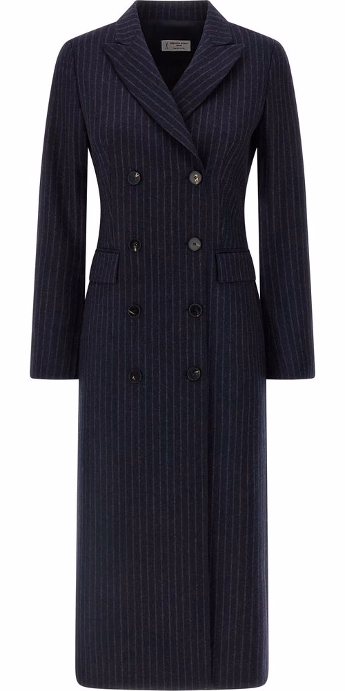 Alberto Biani Blue Virgin Wool Coat