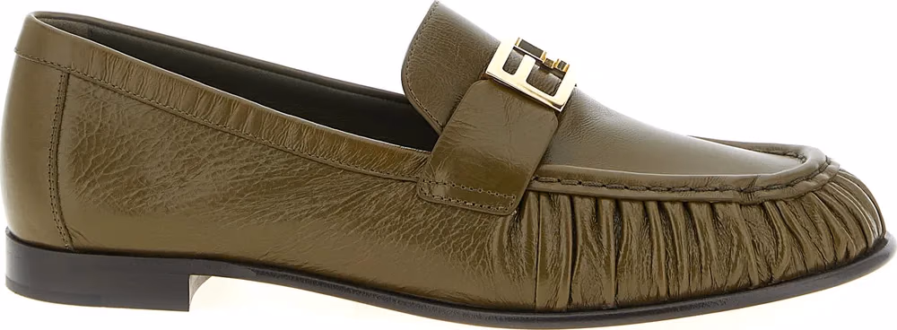 Fendi Bicolor Lamb Leather Slip-On Loafers