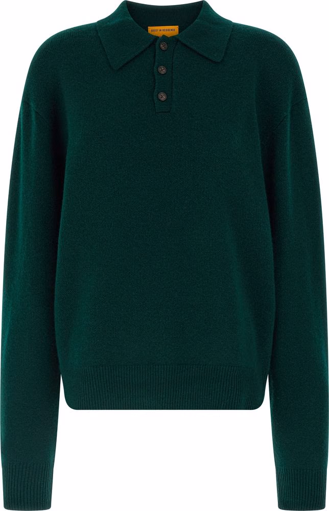 Guest in Residence Bicolor Cashmere Polo Shirt