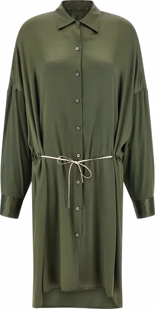 Dries Van Noten Bicolor Silk Midi Dress